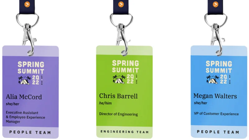 Event identity and name tags