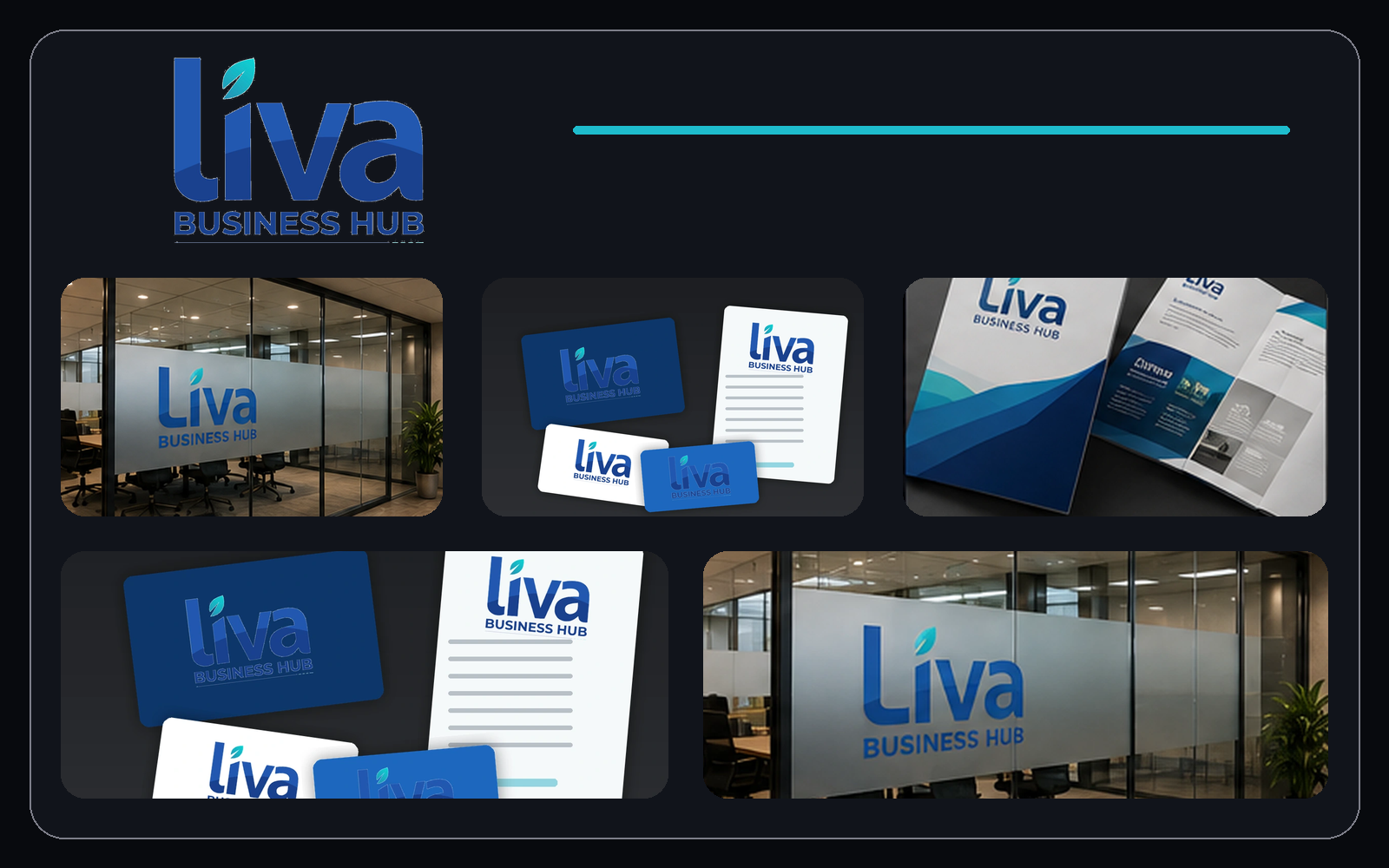 Liva Business Hub complete brand application board