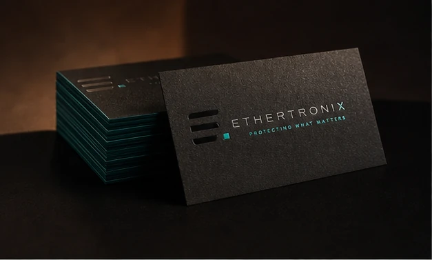 Ethertronix corporate cards and stationery
